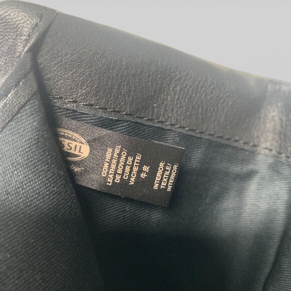 Fossil Black Leather Medium Bifold Wallet With Zippered Coin Pocket & Card Slots - Picture 5 of 8